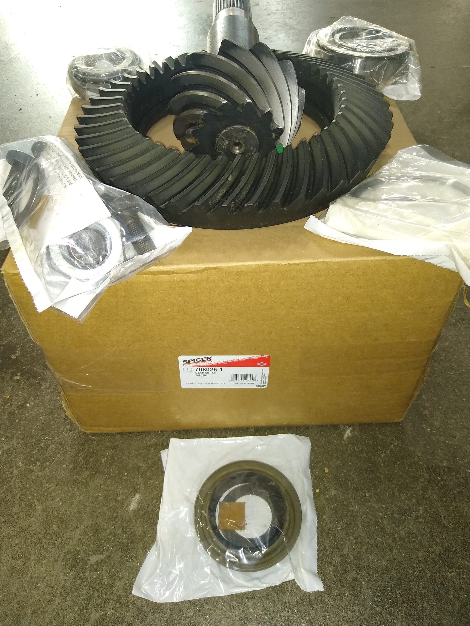 Dana 80 Dodge 354 Ring Gear & Pinion Kit w/Shims Pinion Bearings C&M