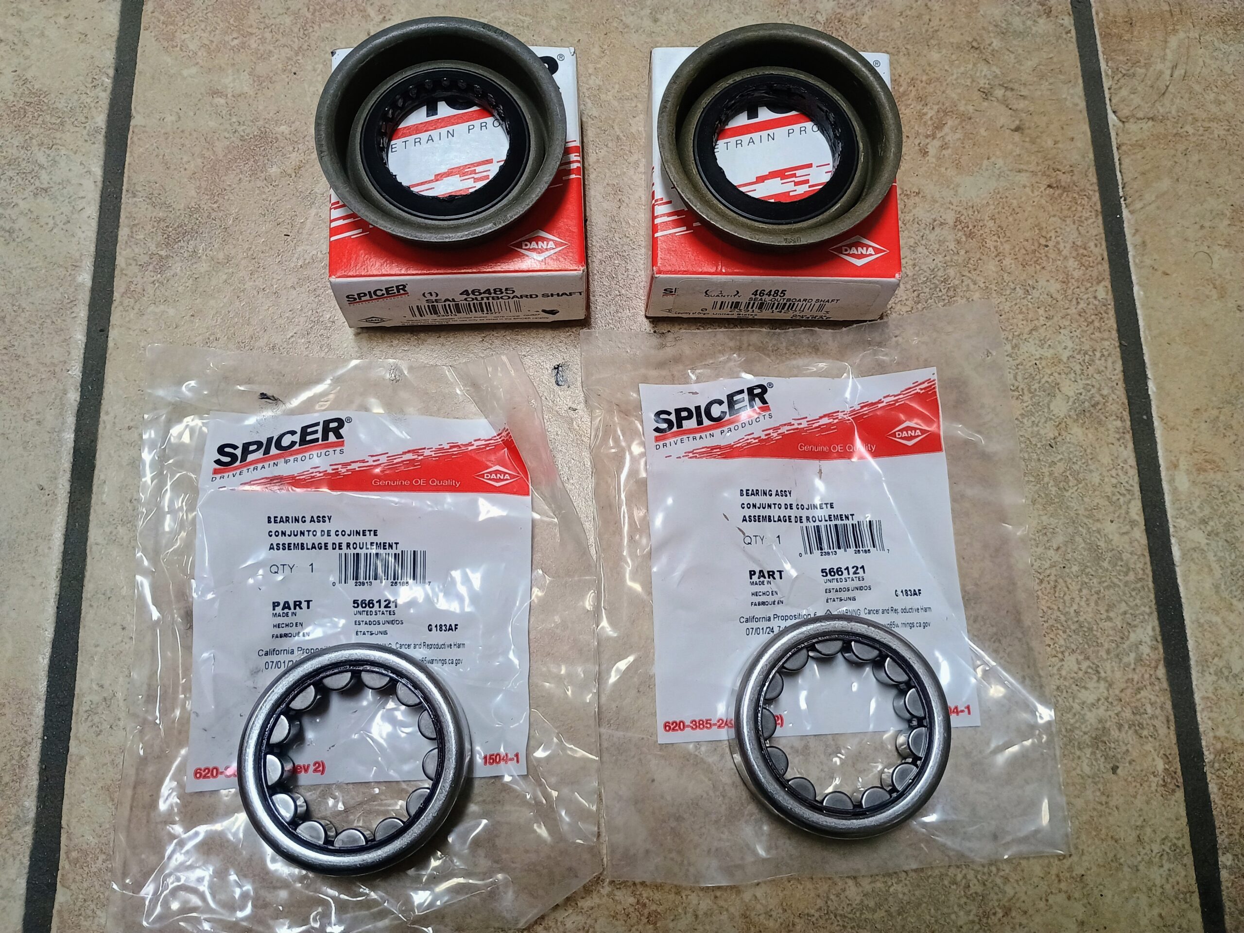 Jeep Wrangler Cherokee YJ TJ XJ Dana 35 Rear Axle Wheel Bearing Seal Kit C8.25 C-Clip Style Axles