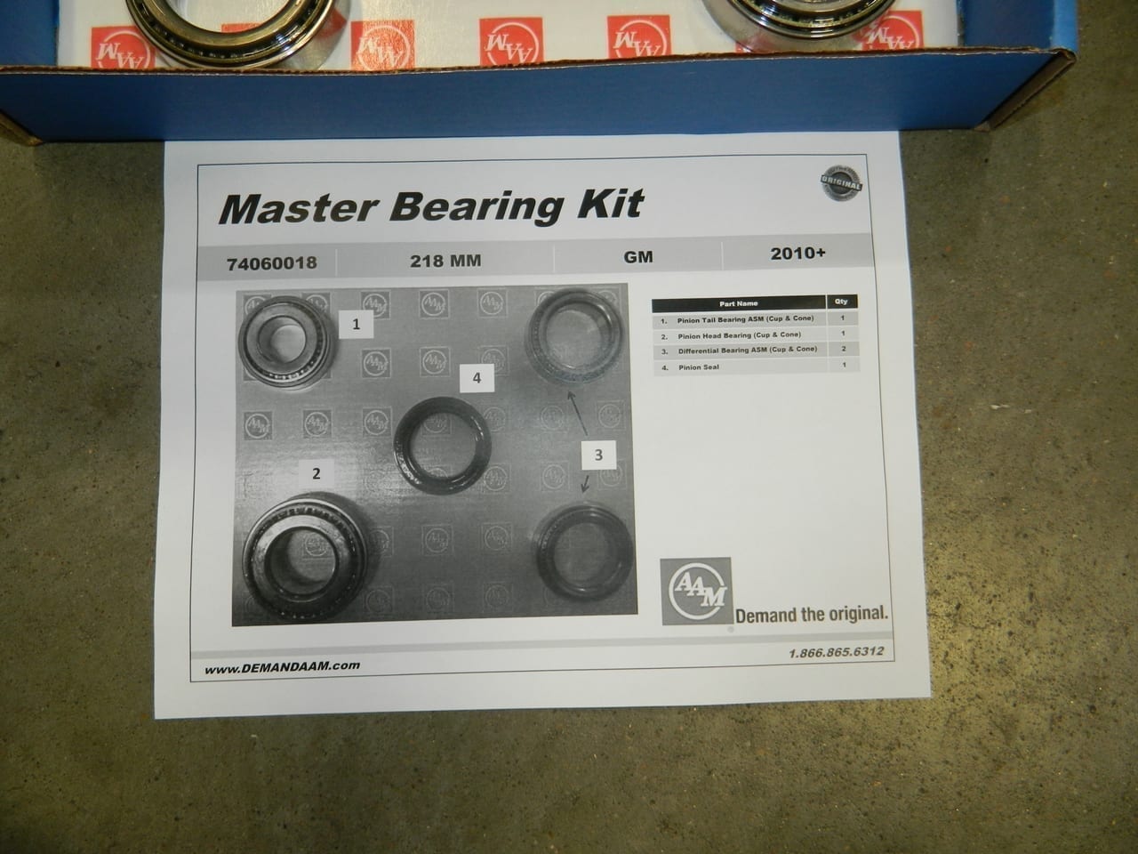 Master Bearing Rebuild Overhaul Kit GM 8.6 IRS Camaro Rear Differential 2010+ 218MM AAM