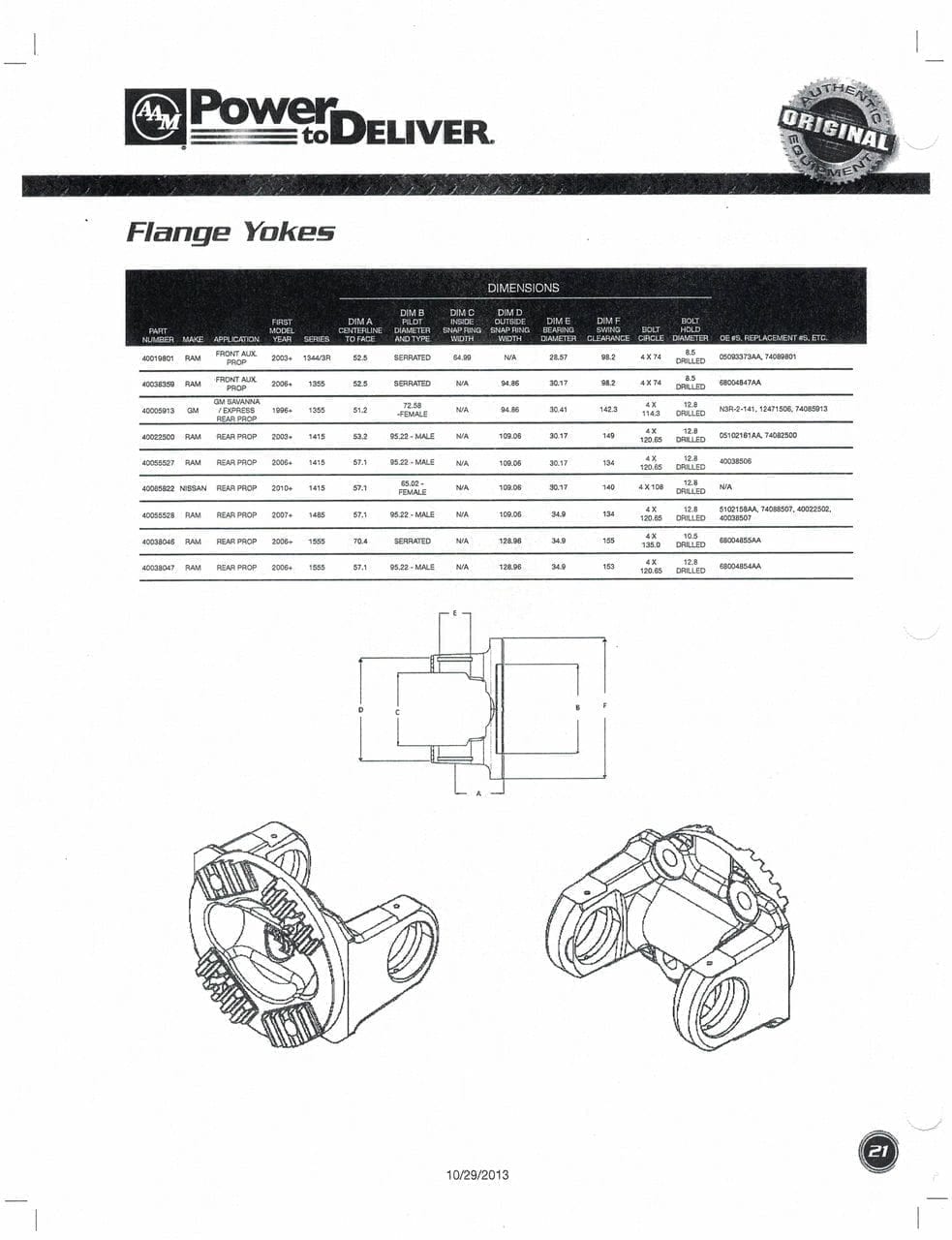 Universal Joint Flange Yoke Driveshaft Dodge Ram 2003+ 1415 U-Joint AAM 4 bolt