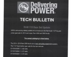 2014+ Dodge Ram 2500 3500 11.5-3:42 Ring Gear Pinion Gear Set AAM
